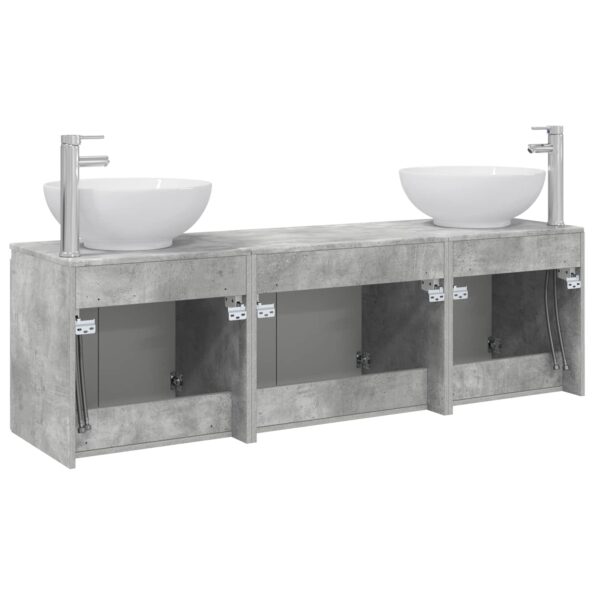 vidaXL Set kabinetov do kúpeľne 3 ks Betónovo sivá 49,5 x 44,5 x 65 cm – Obrázok 7