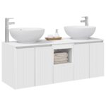 vidaXL Set kabinetov do kúpeľne 3 ks Biela 49,5 x 44,5 x 65 cm – Obrázok 3