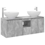 vidaXL Set kabinetov do kúpeľne 3 ks Betónovo sivá 49,5 x 44,5 x 65 cm – Obrázok 2