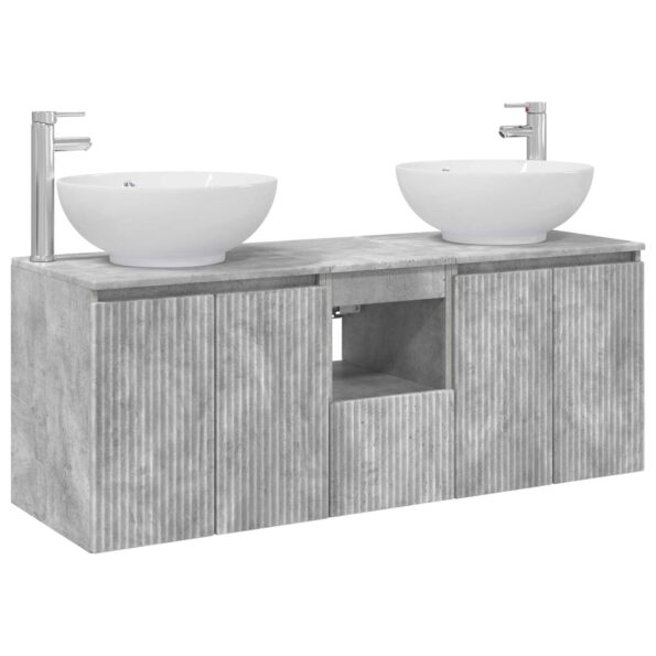 vidaXL Set kabinetov do kúpeľne 3 ks Betónovo sivá 49,5 x 44,5 x 65 cm – Obrázok 2