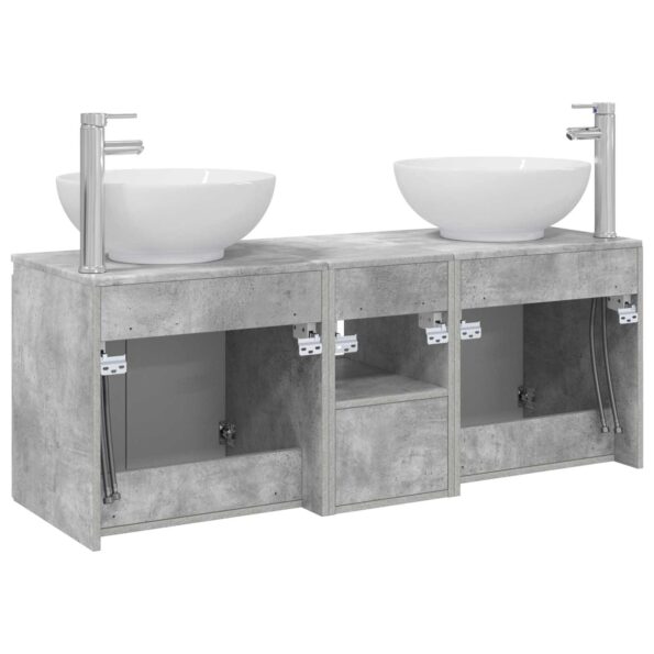 vidaXL Set kabinetov do kúpeľne 3 ks Betónovo sivá 49,5 x 44,5 x 65 cm – Obrázok 8