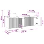 vidaXL Set kabinetov do kúpeľne 3 ks Dub artisan 49,5 x 44,5 x 66 cm – Obrázok 12