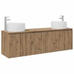 vidaXL Set kabinetov do kúpeľne 3 ks Dub artisan 49,5 x 44,5 x 66 cm – Obrázok 2