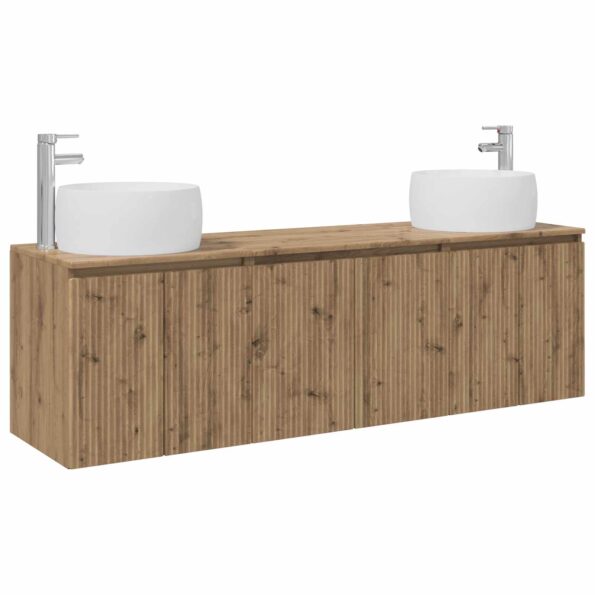 vidaXL Set kabinetov do kúpeľne 3 ks Dub artisan 49,5 x 44,5 x 66 cm – Obrázok 2