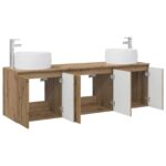 vidaXL Set kabinetov do kúpeľne 3 ks Dub artisan 49,5 x 44,5 x 66 cm – Obrázok 3
