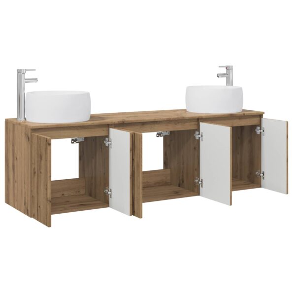 vidaXL Set kabinetov do kúpeľne 3 ks Dub artisan 49,5 x 44,5 x 66 cm – Obrázok 3