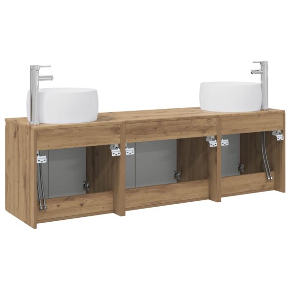 vidaXL Set kabinetov do kúpeľne 3 ks Dub artisan 49,5 x 44,5 x 66 cm – Obrázok 7