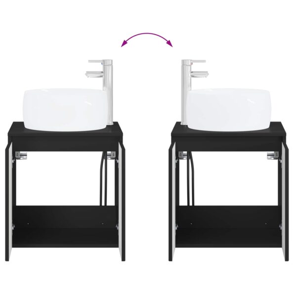 vidaXL Set kabinetov do kúpeľne 3 ks Čierna 49,5 x 44,5 x 66 cm – Obrázok 11