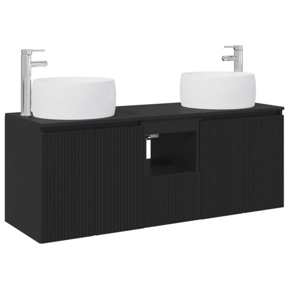 vidaXL Set kabinetov do kúpeľne 3 ks Čierna 49,5 x 44,5 x 66 cm – Obrázok 2