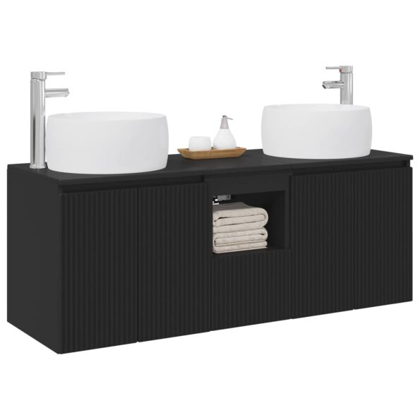 vidaXL Set kabinetov do kúpeľne 3 ks Čierna 49,5 x 44,5 x 66 cm – Obrázok 3