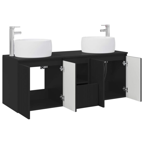 vidaXL Set kabinetov do kúpeľne 3 ks Čierna 49,5 x 44,5 x 66 cm – Obrázok 4