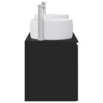 vidaXL Set kabinetov do kúpeľne 3 ks Čierna 49,5 x 44,5 x 66 cm – Obrázok 7