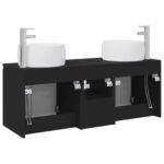 vidaXL Set kabinetov do kúpeľne 3 ks Čierna 49,5 x 44,5 x 66 cm – Obrázok 8