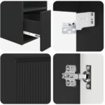 vidaXL Set kabinetov do kúpeľne 3 ks Čierna 49,5 x 44,5 x 66 cm – Obrázok 9