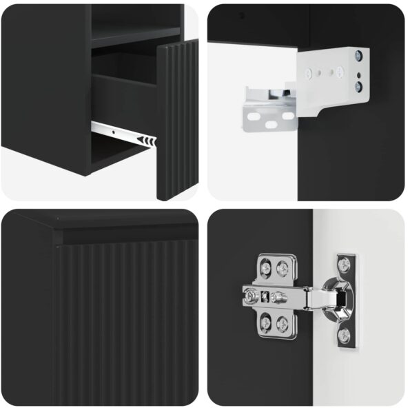 vidaXL Set kabinetov do kúpeľne 3 ks Čierna 49,5 x 44,5 x 66 cm – Obrázok 9