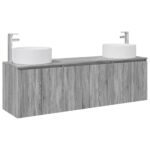 vidaXL Set kabinetov do kúpeľne 3 ks Sivý Sonoma 49,5 x 44,5 x 65,5 cm – Obrázok 2