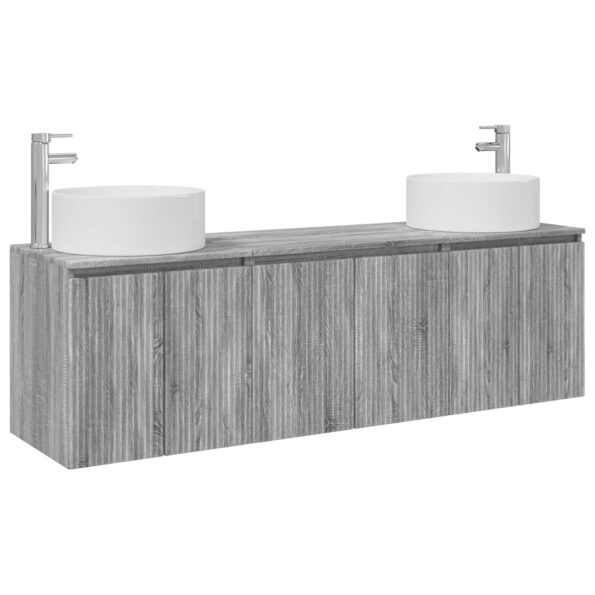 vidaXL Set kabinetov do kúpeľne 3 ks Sivý Sonoma 49,5 x 44,5 x 65,5 cm – Obrázok 2