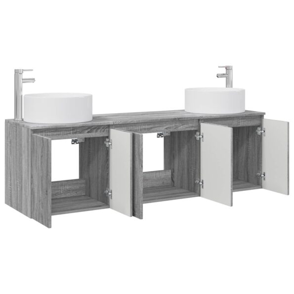 vidaXL Set kabinetov do kúpeľne 3 ks Sivý Sonoma 49,5 x 44,5 x 65,5 cm – Obrázok 3
