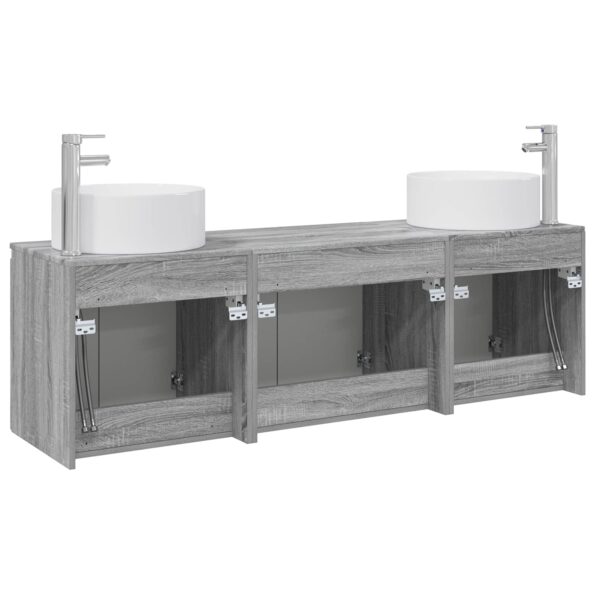 vidaXL Set kabinetov do kúpeľne 3 ks Sivý Sonoma 49,5 x 44,5 x 65,5 cm – Obrázok 7