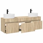 vidaXL Set kabinetov do kúpeľne 3 ks Dub sonoma 49 x 44,5 x 65 cm – Obrázok 3