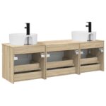 vidaXL Set kabinetov do kúpeľne 3 ks Dub sonoma 49 x 44,5 x 65 cm – Obrázok 7