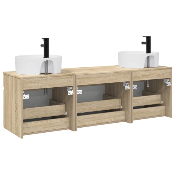 vidaXL Set kabinetov do kúpeľne 3 ks Dub sonoma 49 x 44,5 x 65 cm – Obrázok 7