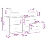 vidaXL Set kabinetov do kúpeľne 3 ks Dub artisan 49,5 x 35 x 63 cm – Obrázok 12