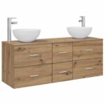 vidaXL Set kabinetov do kúpeľne 3 ks Dub artisan 49,5 x 35 x 63 cm – Obrázok 2