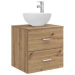 vidaXL Set kabinetov do kúpeľne 3 ks Dub artisan 49,5 x 35 x 63 cm – Obrázok 4