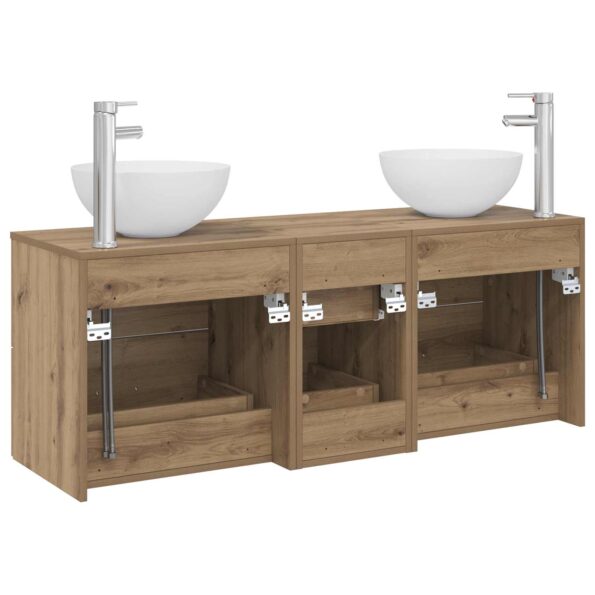 vidaXL Set kabinetov do kúpeľne 3 ks Dub artisan 49,5 x 35 x 63 cm – Obrázok 7