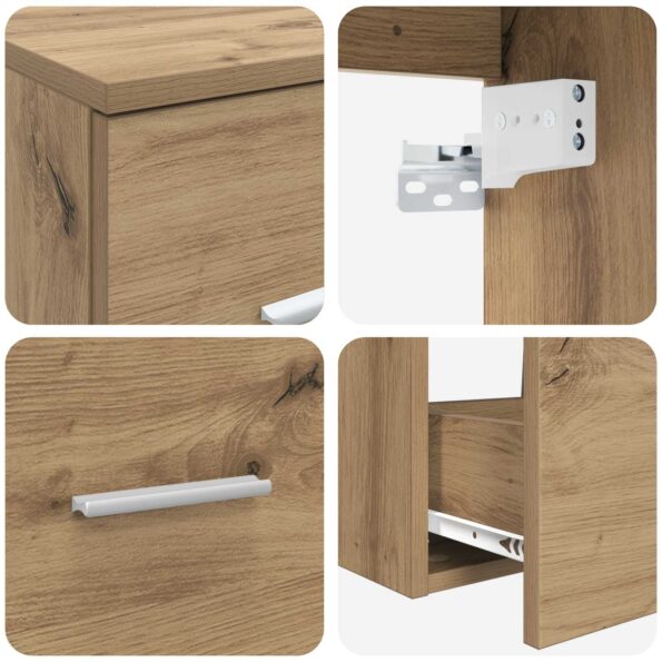 vidaXL Set kabinetov do kúpeľne 3 ks Dub artisan 49,5 x 35 x 63 cm – Obrázok 8