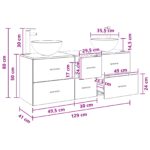 vidaXL Set kabinetov do kúpeľne 3 ks Čierny dub 49,5 x 41 x 64,5 cm – Obrázok 11