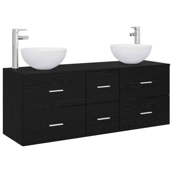 vidaXL Set kabinetov do kúpeľne 3 ks Čierny dub 49,5 x 41 x 64,5 cm – Obrázok 2