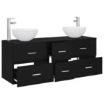vidaXL Set kabinetov do kúpeľne 3 ks Čierny dub 49,5 x 41 x 64,5 cm – Obrázok 3
