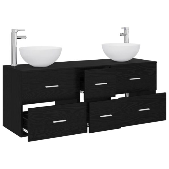 vidaXL Set kabinetov do kúpeľne 3 ks Čierny dub 49,5 x 41 x 64,5 cm – Obrázok 3