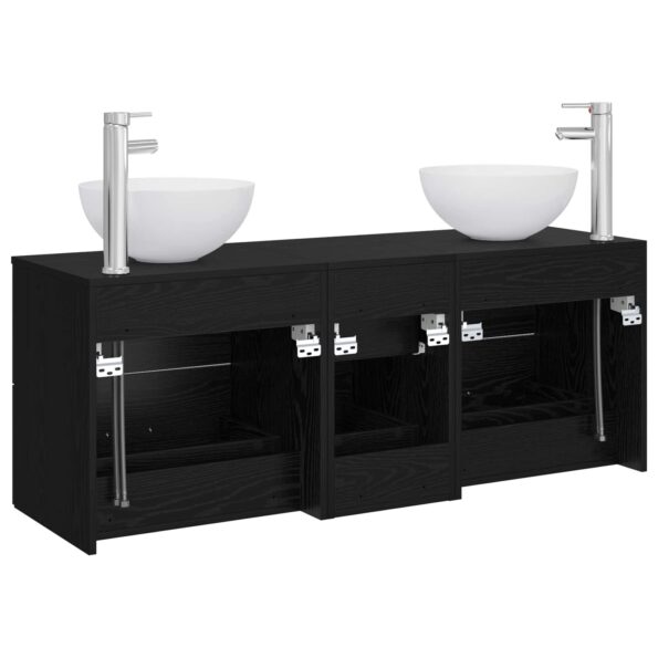 vidaXL Set kabinetov do kúpeľne 3 ks Čierny dub 49,5 x 41 x 64,5 cm – Obrázok 7