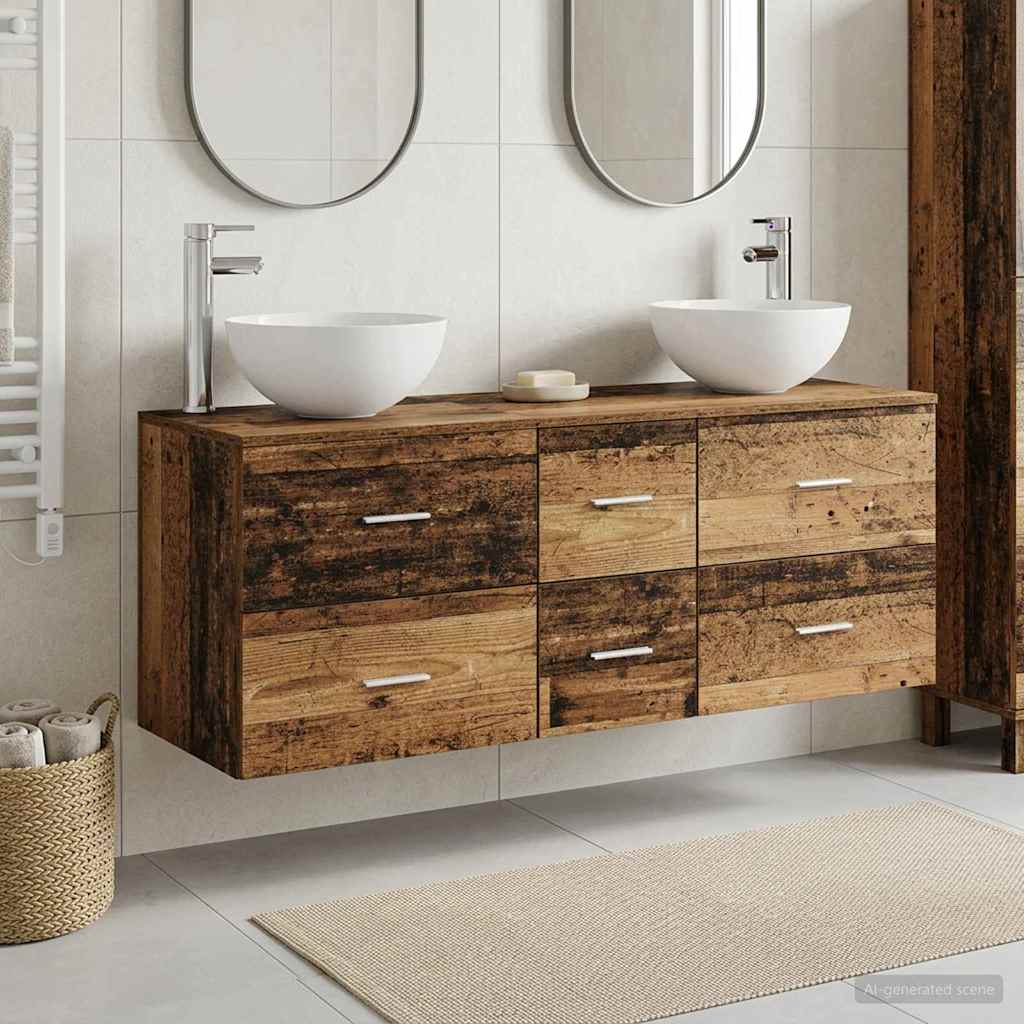 3405817_1.jpg vidaXL Set kabinetov do kúpeľne 3 ks Staré drevo 49,5 x 41 x 64,5 cm – Obrázok 1