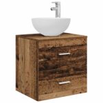 vidaXL Set kabinetov do kúpeľne 3 ks Staré drevo 49,5 x 41 x 64,5 cm – Obrázok 4