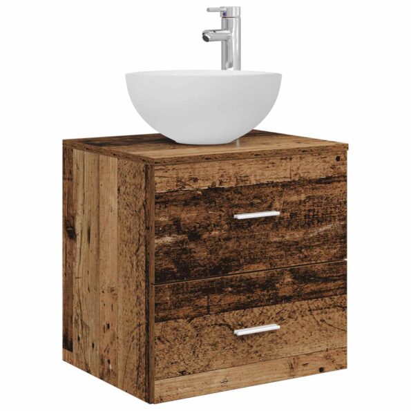 vidaXL Set kabinetov do kúpeľne 3 ks Staré drevo 49,5 x 41 x 64,5 cm – Obrázok 4