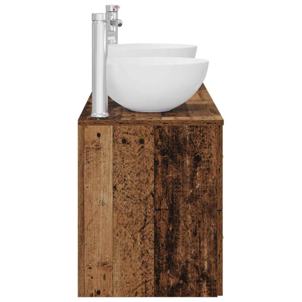 vidaXL Set kabinetov do kúpeľne 3 ks Staré drevo 49,5 x 41 x 64,5 cm – Obrázok 6