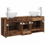 vidaXL Set kabinetov do kúpeľne 3 ks Staré drevo 49,5 x 41 x 64,5 cm – Obrázok 7
