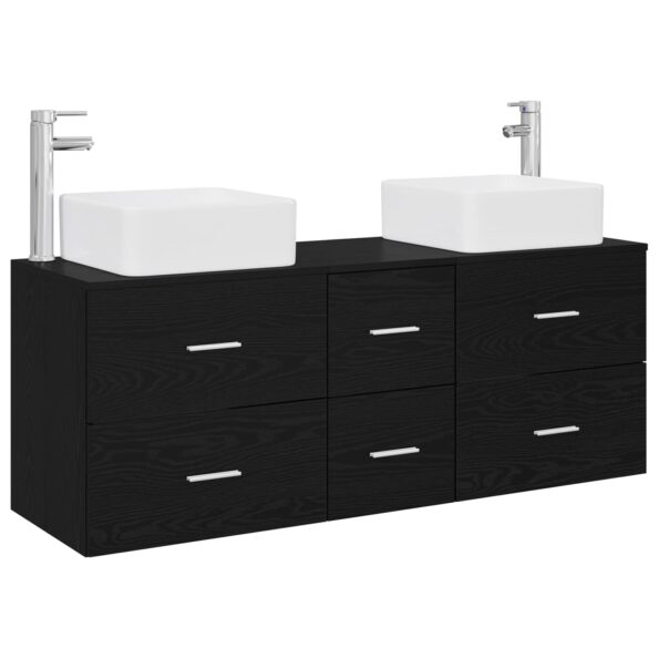vidaXL Set kabinetov do kúpeľne 3 ks Čierna 49,5 x 41 x 63 cm – Obrázok 2