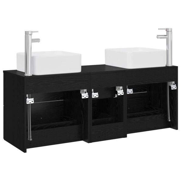 vidaXL Set kabinetov do kúpeľne 3 ks Čierna 49,5 x 41 x 63 cm – Obrázok 7