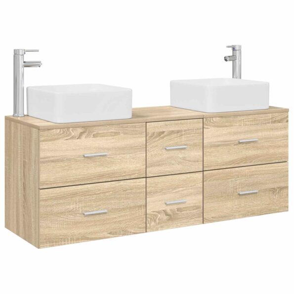 vidaXL Set kabinetov do kúpeľne 3 ks Dub sonoma 49,5 x 41 x 63 cm – Obrázok 2