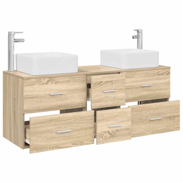 vidaXL Set kabinetov do kúpeľne 3 ks Dub sonoma 49,5 x 41 x 63 cm – Obrázok 3