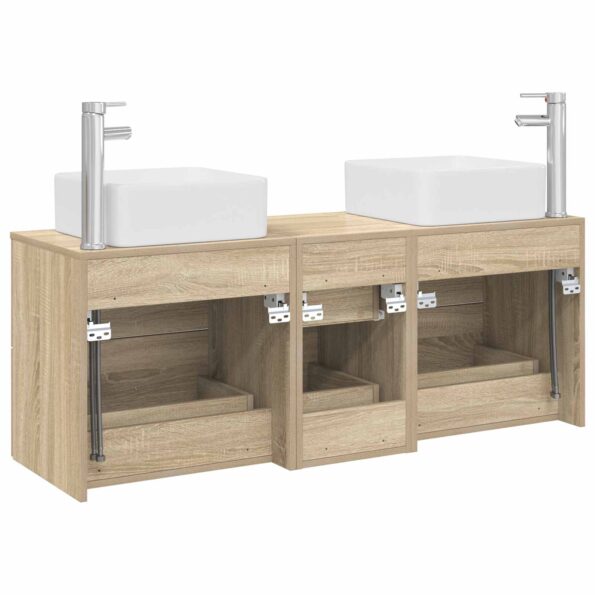 vidaXL Set kabinetov do kúpeľne 3 ks Dub sonoma 49,5 x 41 x 63 cm – Obrázok 7