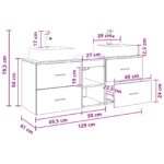vidaXL Set kabinetov do kúpeľne 3 ks Biela 49,5 x 41 x 62,5 cm – Obrázok 11
