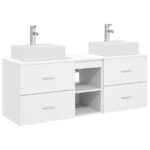 vidaXL Set kabinetov do kúpeľne 3 ks Biela 49,5 x 41 x 62,5 cm – Obrázok 2