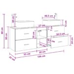 vidaXL Set kabinetov do kúpeľne 3 ks Sivý Sonoma 53 x 34,5 x 63 cm – Obrázok 12