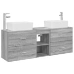 vidaXL Set kabinetov do kúpeľne 3 ks Sivý Sonoma 53 x 34,5 x 63 cm – Obrázok 2